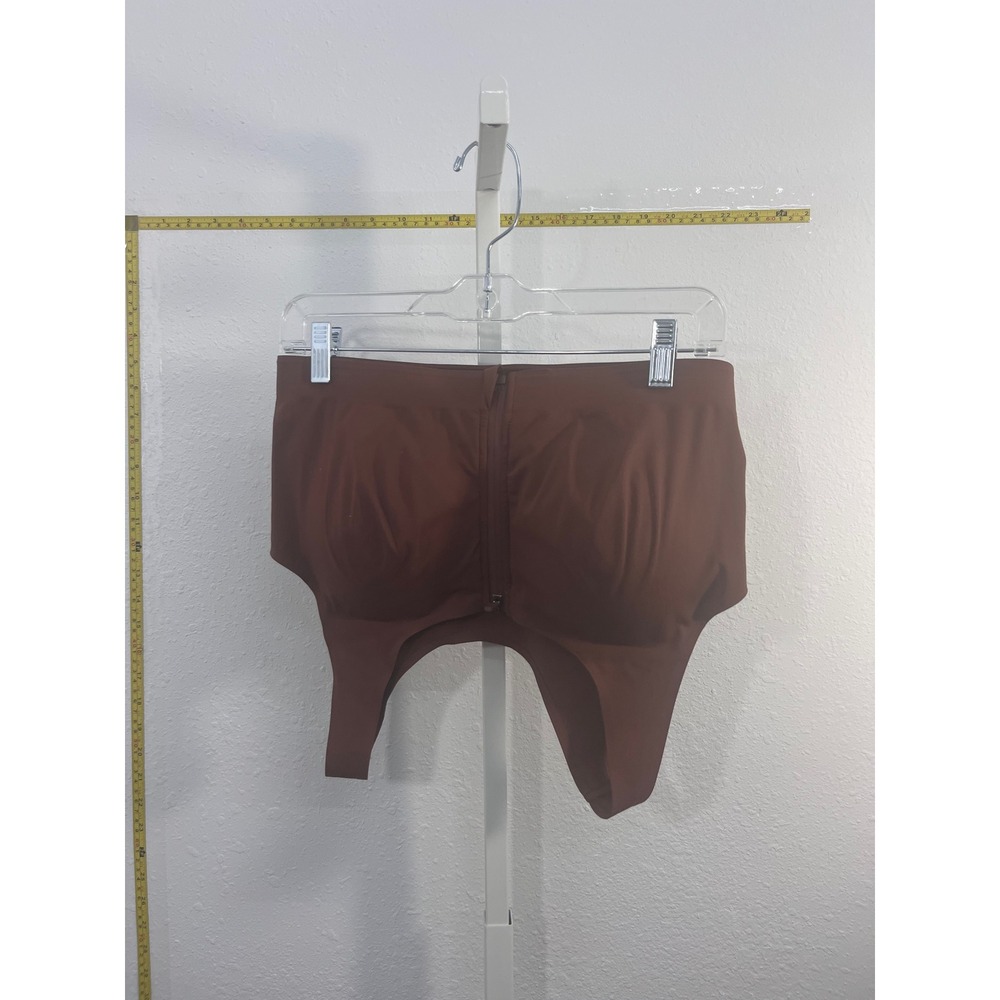 Zyia Active Front‎ Zip Sports Bra Copper Brown High Impact Workout Top Medium